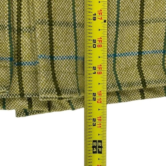 Ann Taylor LOFT Wool Blend Lined Windowpane Plaid Box Pleat Skirt Y2K Size 12 - Picture 9 of 15